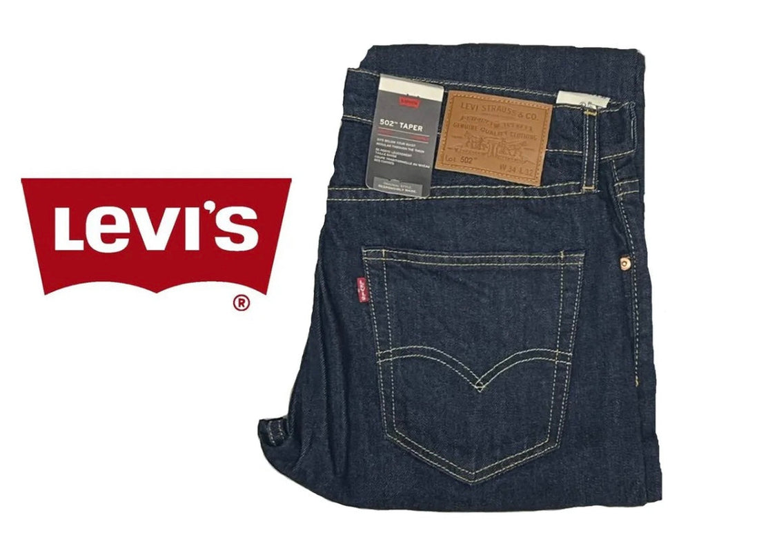 levis 502 mens denim taper jeans blue pockets discover