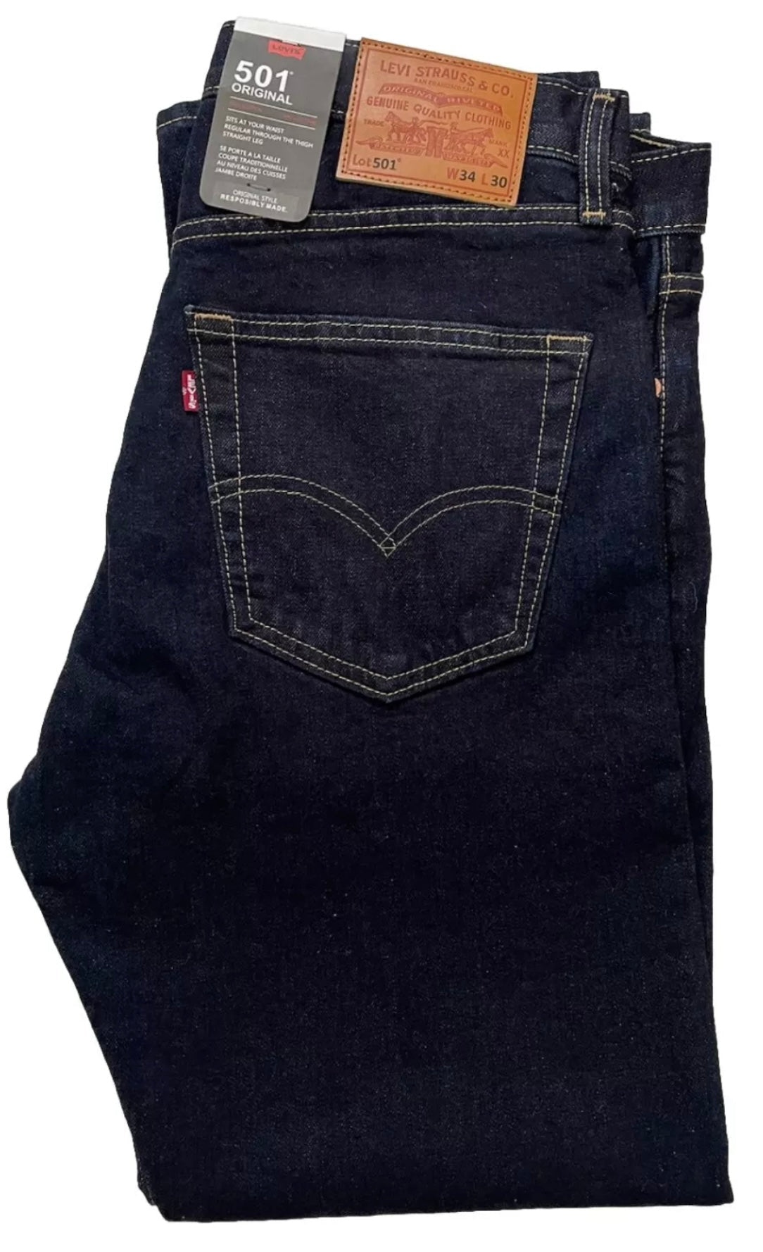 levis® jeans men straight leg original fit dark wash navy blue style.